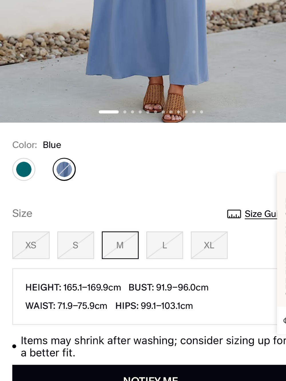 NWT CupShe Blue Front Twist & Keyhole Maxi Dress - size S, M - Picture 9 of 10